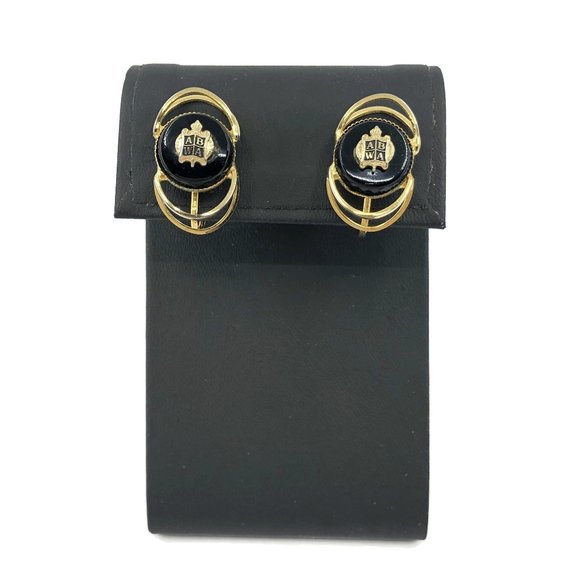 ABWA Gold & Black Clip On Earrings - Picture 6 of 7